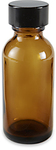 BOSTON ROUND 1 OUNCE,  AMBER GLASS