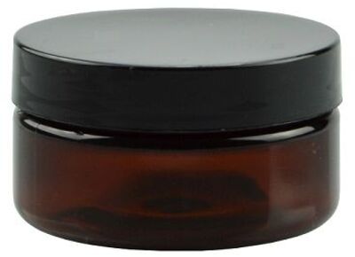 JAR 2 OUNCE LIGHT AMBER,BLACK CAP