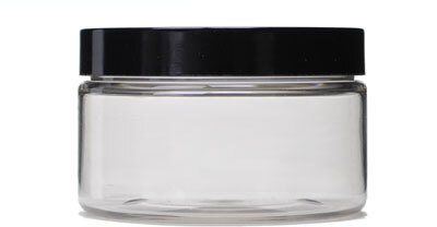 JAR 4 OUNCE PET CLEAR,BLACK CAP