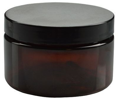 JAR 4 OUNCE PET LIGHT AMBER,BLACK CAP