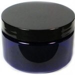 JAR 4 OUNCE PET COBALT BLUE, BLACK CAP